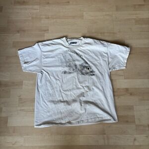 Vintage Lee Total Cotton Made In USA 90s Fish Graphic Tee Don Jenson Sz XL